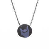 Medium Black Cat Pendant - Inspired by Yukata