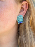 Ceramic Turquoise Post Earrings