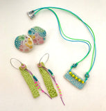 Ceramic Lime Dangle Earrings