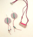Ceramic Lavender Dangle Earrings