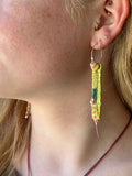 Ceramic Lime Dangle Earrings