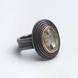 Quartz with Polyhedral Pyrite Ring