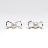Infiniti Pearl Post Earrings - Silver