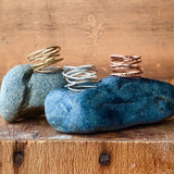 coil ring in rose gold-fill, gold-fill, silver