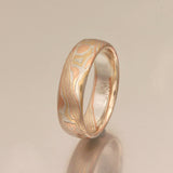 Silver Dome Etched Mokume Band