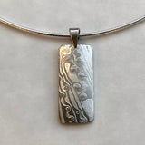 Mokume Wood Grain Pendant in Palladium and Silver