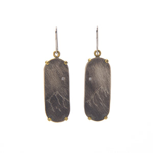 Engraved Mountain Earrings - Skinny