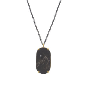 Engraved Mountain Necklace Roval - Prong
