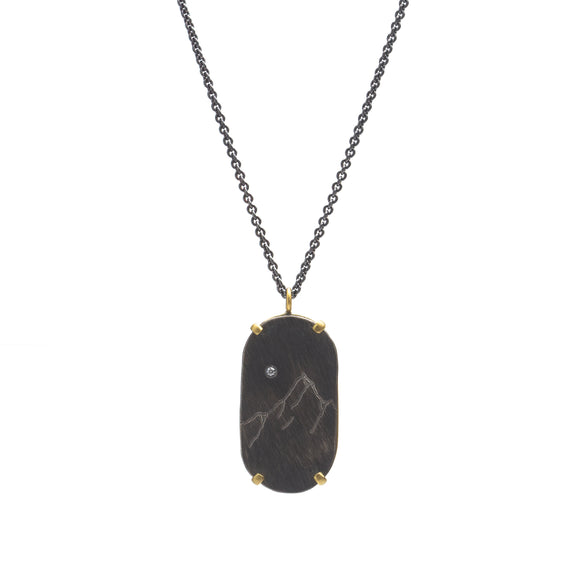 Engraved Mountain Necklace Roval - Prong
