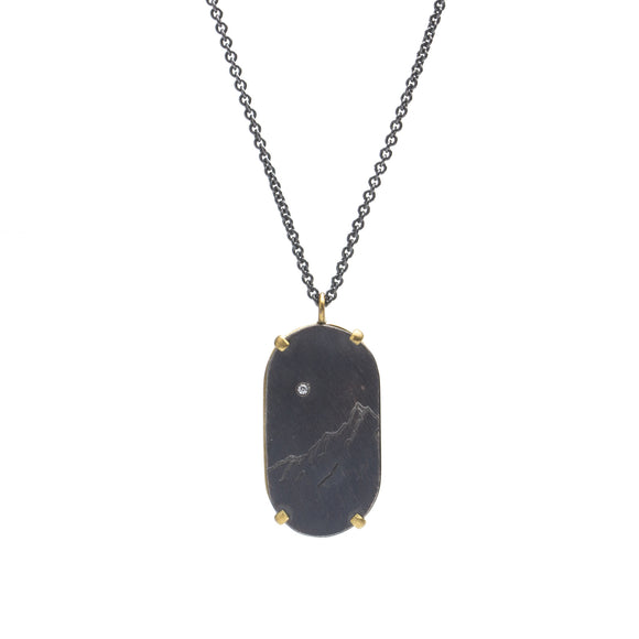 Engraved Mountain Necklace Roval - Prong