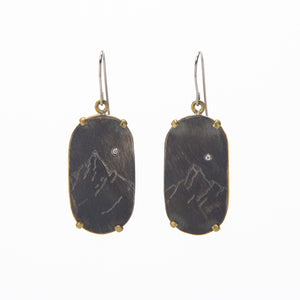 Engraved Mountain Earrings - Wide