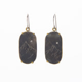 Engraved Mountain Earrings - Wide