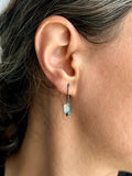 Oxidized Emerald Earrings