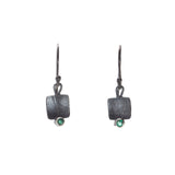Oxidized Emerald Earrings
