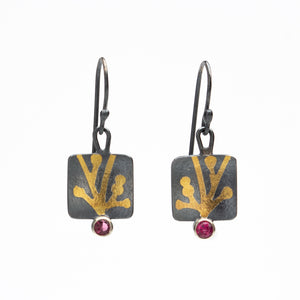 Square Dangles with Pink Tourmaline