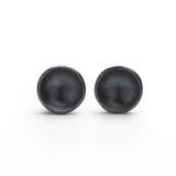 Oxidized Silver Round Studs