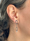 Chain Earrings with Bright Topaz