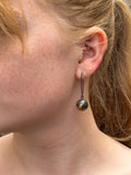 Lentil Earrings in Silver and Golden Flower