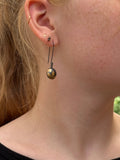 Lentil Earrings in Silver and Golden Flower