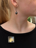 Lentil Earrings in Silver and Golden Flower