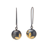Lentil Earrings in Silver and Golden Flower