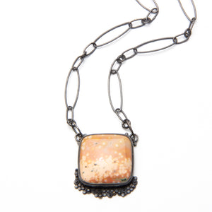 Pink Poppy Jasper with Handmade Chain