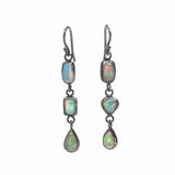 Flashy Triple Drop Opal Earrings