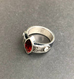 Marquise Garnet Ring with White Sapphires