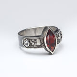 Marquise Garnet Ring with White Sapphires
