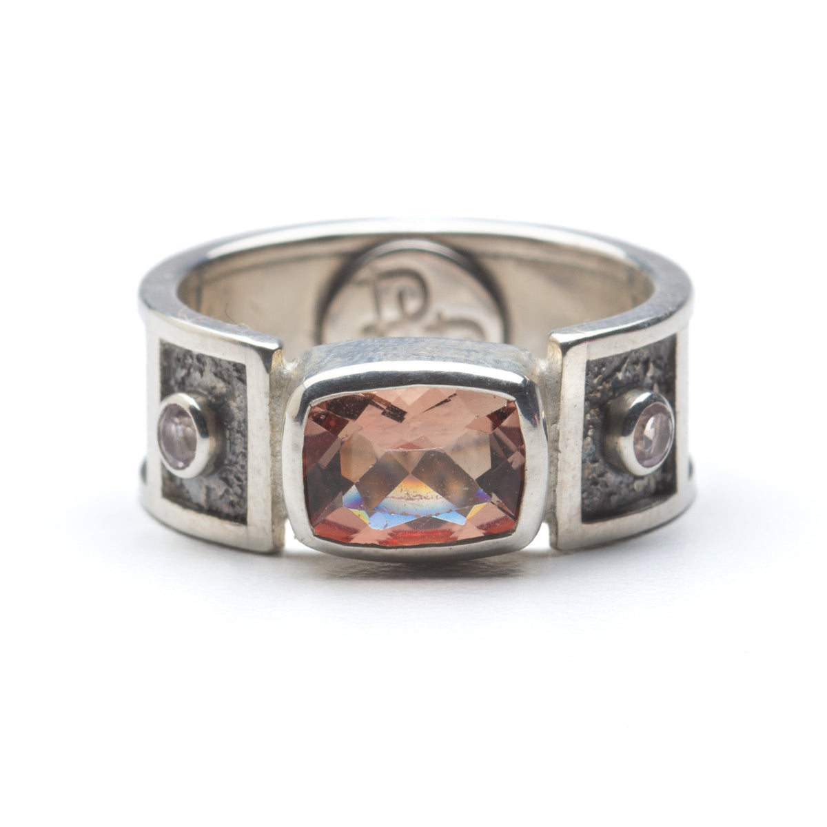 Andasine and Sapphire Texured Silver Ring – Danaca Design Gallery
