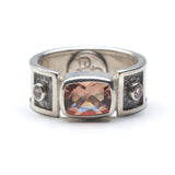 Andasine and Sapphire Texured Silver Ring