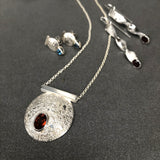 Modern, Textured Pendant Necklace