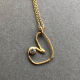 Hammered Simple Heart Necklace