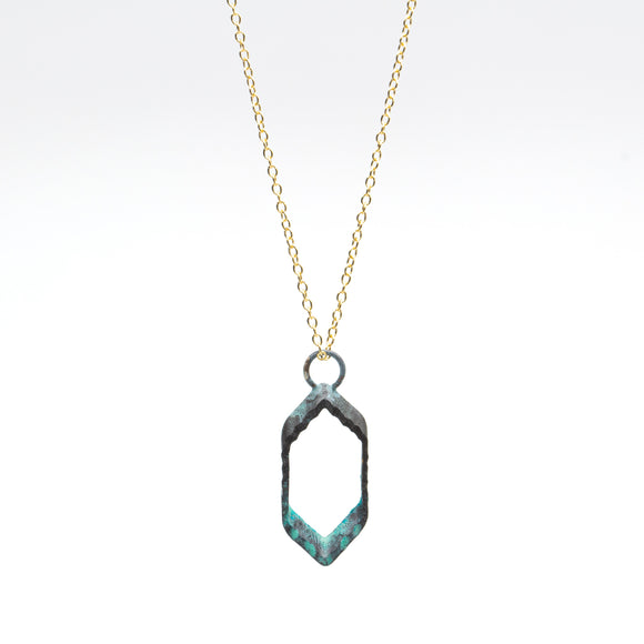 Patina Polygon Stack Necklace