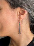 Long Oxidized Spire Earrings