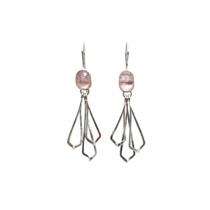 Twist Drop Earrings with Pink Tourmaline