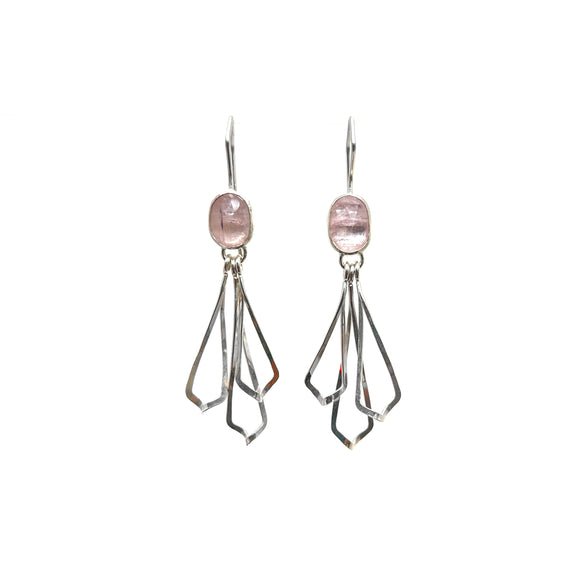 Twist Drop Earrings with Pink Tourmaline