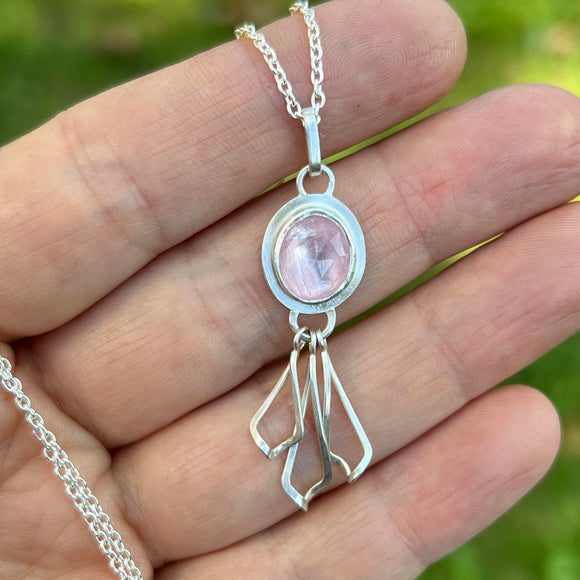 Pink Tourmaline Twist Pendant