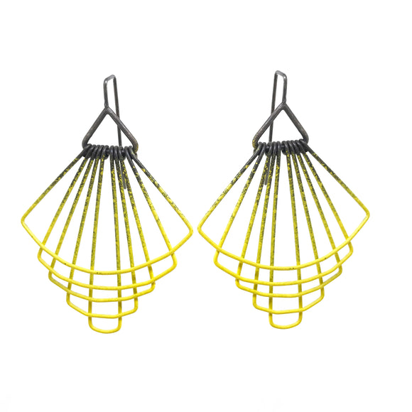Deco Fan Earrings in Sunny Yellow