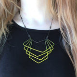 Asymmetrical Deco Necklace in Sunny Yellow