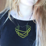 Asymmetrical Deco Necklace in Sunny Yellow