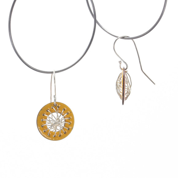 Yellow Enamel Galaxy Earrings