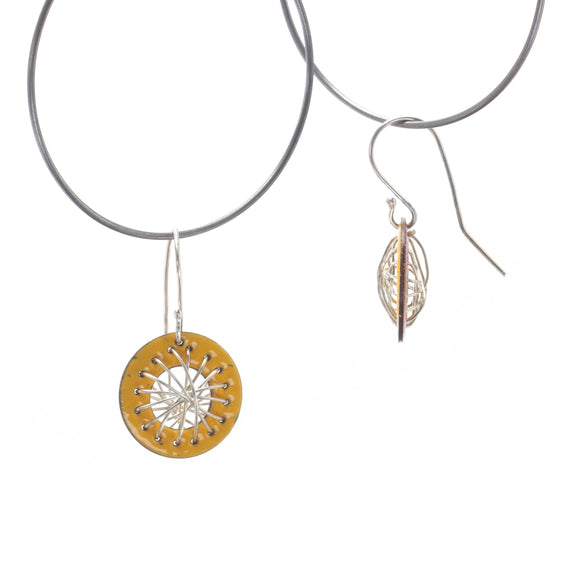 Yellow Enamel Galaxy Earrings