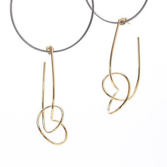 Vertical Knot Hoop Earrings