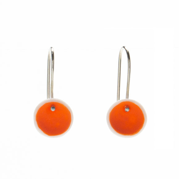 Petite Tangerine Porcelain Earrings