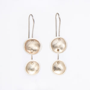 White and Silver Porcelain disc earrings