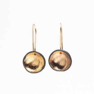 Shiny Gold Porcelain Earrings