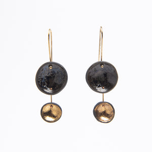 Shiny Black Porcelain Earrings