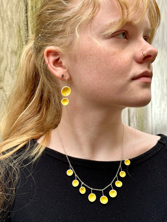Duo Pod Earrings in Canary Yellow
