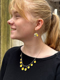 Porcelain Canary Yellow Dot Necklace